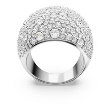 Anillo de cóctel Luna, Luna, Blanco, Baño de rodio