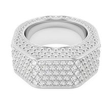 Anillo Dextera, Forma octagonal, Pavé, Blanco, Baño de rodio