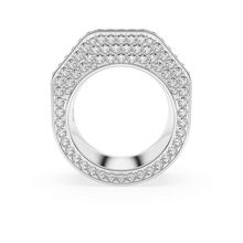 Anillo Dextera, Forma octagonal, Pavé, Blanco, Baño de rodio