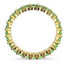 Anillo Matrix, Talla redonda, Verde, Baño tono oro
