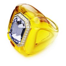 Anillo de cóctel Dulcis, Talla Cushion, Pavé, Amarillo