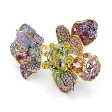 Anillo Idyllia, Tallas mixtas, Pavé, Flor, Multicolor, Combinación de acabados metálicos