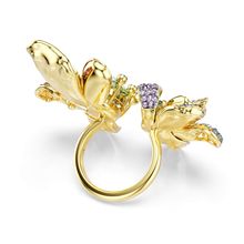 Anillo Idyllia, Tallas mixtas, Pavé, Flor, Multicolor, Combinación de acabados metálicos