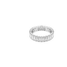 Anillo Matrix, Talla baguette, Blanco, Acabado en tono plateado