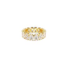 Anillo Matrix, Talla ovalada, Blanco, Baño tono oro