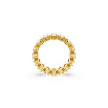 Anillo Matrix, Talla ovalada, Blanco, Baño tono oro