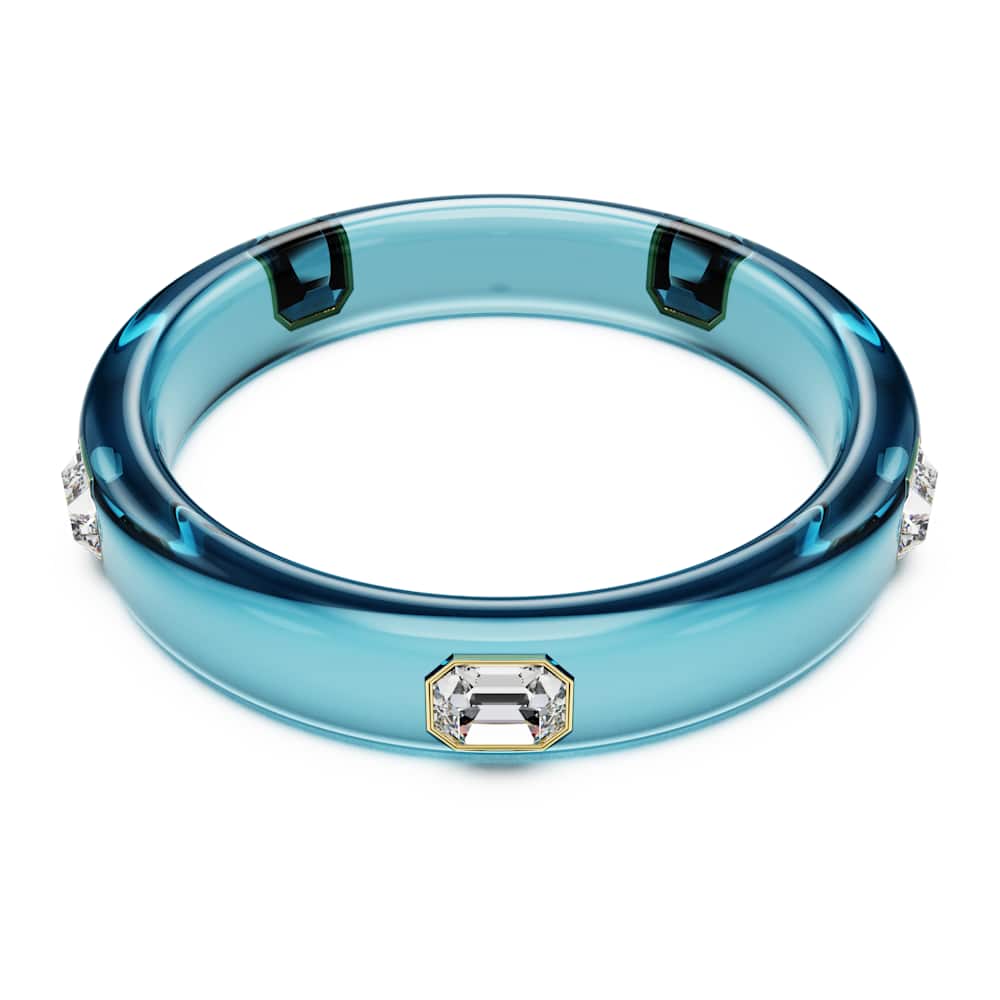 Brazalete Dulcis, Talla octogonal, Azul, Baño tono oro