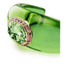 Brazalete Dulcis, Talla octogonal, Pavé, Verde, Baño tono oro