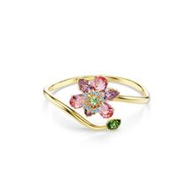 Brazalete Idyllia, Tallas mixtas, Flor, Multicolor, Baño tono oro