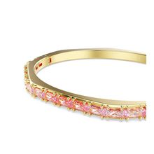Brazalete Matrix, Talla baguette, Rosa, Baño tono oro