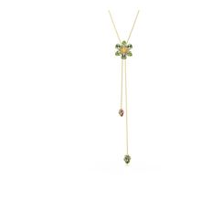Colgante en Y Idyllia, Tallas mixtas, Flor, Multicolor, Baño tono oro