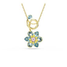 Colgante Idyllia, Tallas mixtas, Flor, Azul, Baño tono oro