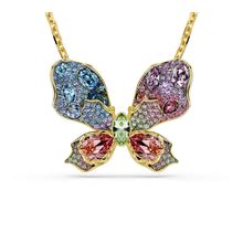 Colgante y broche Idyllia, Tallas mixtas, Pavé, Mariposa, Multicolor, Combinación de acabados metálicos