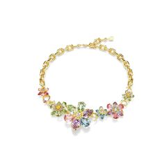 Collar Idyllia, Tallas mixtas, Flor, Multicolor, Baño tono oro