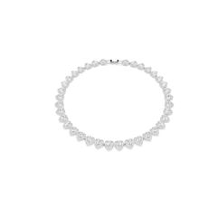 Collar Tennis Ariana Grande x Swarovski, Tallas mixtas, Corazón, Blanco, Baño de rodio