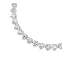 Collar Tennis Ariana Grande x Swarovski, Tallas mixtas, Corazón, Blanco, Baño de rodio