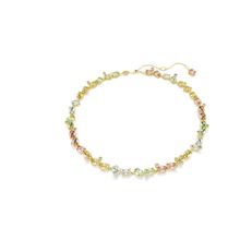 Collar Tennis Gema, Tallas mixtas, Multicolor, Baño tono oro
