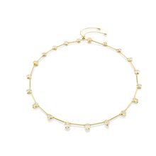 Collar Tennis Imber, Tallas mixtas, Blanco, Baño tono oro