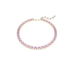Collar Tennis Millenia, Talla octogonal, Morado, Baño tono oro