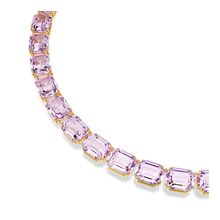 Collar Tennis Millenia, Talla octogonal, Morado, Baño tono oro