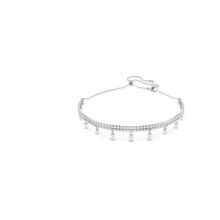 Gargantilla Ariana Grande x Swarovski, Perla de cristal, Talla redonda, Blanca, Baño de rodio