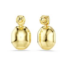 Pendientes Chroma, Diseño asimétrico, Talla octogonal, Multicolores, Baño tono oro