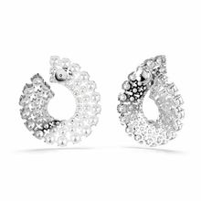 Pendientes de aro Matrix, Tallas redondas combinadas, Blancos, Baño de rodio