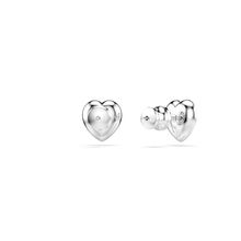 Pendientes de botón Ariana Grande x Swarovski, Tallas mixtas, Corazón, Blancos, Baño de rodio