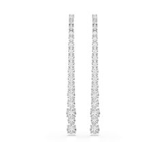 Pendientes Matrix, Degradado de tallas redondas, Blancos, Baño de rodio