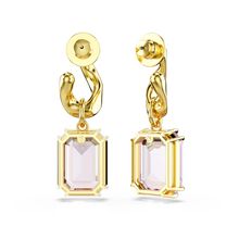 Pendientes Millenia, Talla octogonal, Morado, Baño tono oro