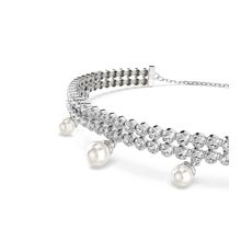 Pulsera Ariana Grande x Swarovski, Perla de cristal, Talla redonda, Blanca, Baño de rodio