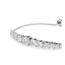 Pulsera Matrix, Degradado de tallas redondas, Blanca, Baño de rodio