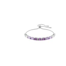 Pulsera Matrix, Talla baguette, Morada, Baño de rodio