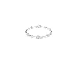 Pulsera Tennis Constella, Crystal Pearl, Tallas redondas, Blanca, Baño de rodio