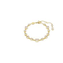 Pulsera Tennis Imber, Tallas mixtas, Blanca, Baño tono oro