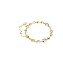 Pulsera Tennis Imber, Tallas mixtas, Blanca, Baño tono oro