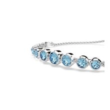 Pulsera Tennis Imber, Tallas redondas combinadas, Azul, Baño de rodio
