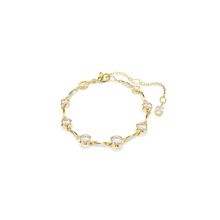 Pulsera Tennis Imber, Tallas redondas combinadas, Blanca, Baño tono oro