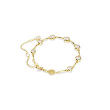 Pulsera Tennis Imber, Tallas redondas combinadas, Blanca, Baño tono oro