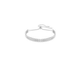 Pulsera Tennis Matrix, Talla redonda, Blanca, Baño de rodio
