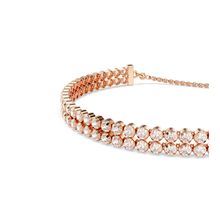 Pulsera Tennis Matrix, Talla redonda, Blanca, Baño tono oro rosa