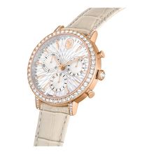 Reloj Matrix Tennis Chrono, Fabricado en Suiza, Correa de piel, Beige, Acabado tono oro rosa