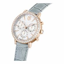 Reloj Matrix Tennis Chrono, Fabricado en Suiza, Correa de piel, Gris, Acabado tono oro champán