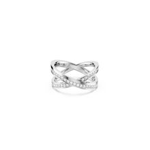 Anillo Delta, Talla redonda, Blanco, Baño de rodio