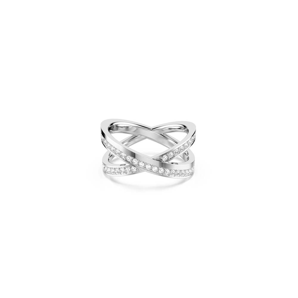 Anillo Delta, Talla redonda, Blanco, Baño de rodio