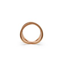 Anillo Delta, Talla redonda, Blanco, Baño tono oro rosa