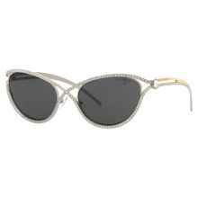 Gafas de sol, Forma de ojo de gato, SK7025, Tono plateado