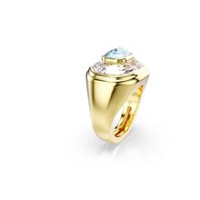 Anillo de cóctel Chroma, Talla octogonal, Azul, Baño tono oro