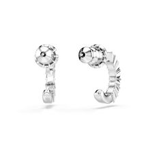 Pendientes de aro Mini Hoop, Talla redonda, Azules, Baño de rodio