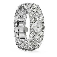 Reloj Curiosa Bangle, Pulsera de cristal, Tono plateado, Acero inoxidable